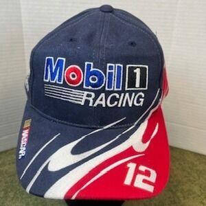 2006 Denny Hamlin #12 Mobil 1 Racing NASCAR Snapback Hat Penske Racing CFS